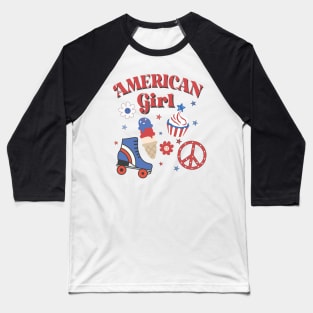 Vintage American Girl 4th Of July Baseball T-Shirt